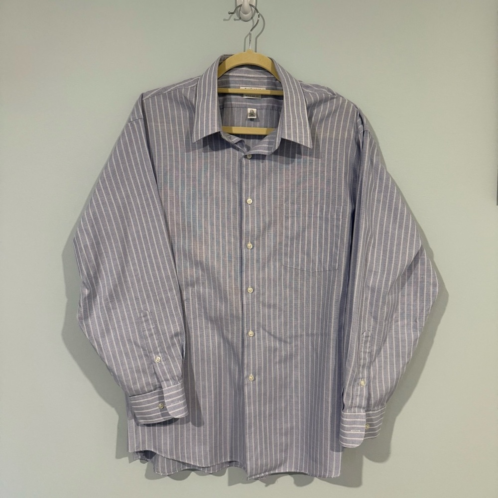 Van Heusen Men's Blue Pinstripe Dress Shirt